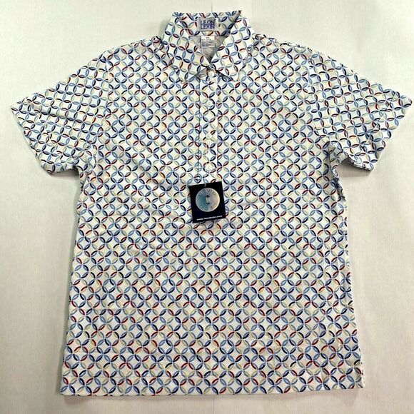 Leon Levin Tops - Leon Levin Women's Polo Shirt Short Sleeve Petite Small PS RedBlue Circle Golf